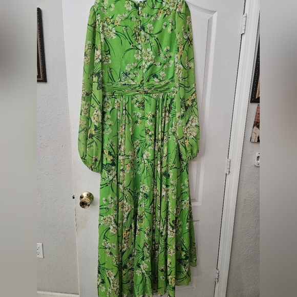 Ienna for Mac Duggal Floral Long Sleeve Chiffon A-Line Gown Sz 14 NWT 56013 - Picture 9 of 14